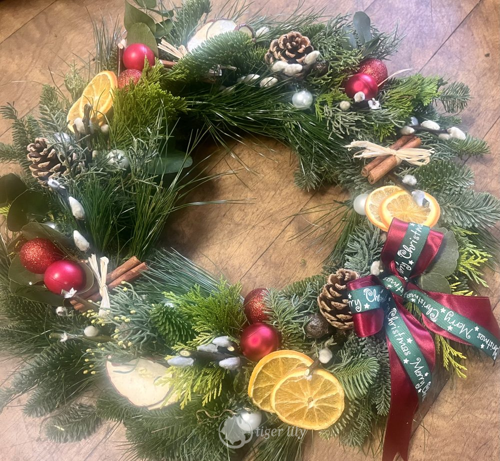 Handmade uniquely styled festive wreath