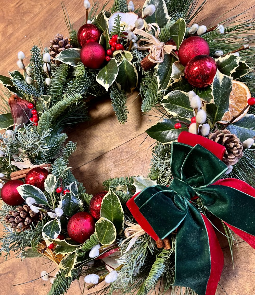 Handmade uniquely styled festive wreath